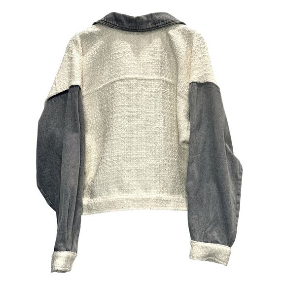 Mable – Tweed and Denim Jacket – Ivory/Light Blue – Size Small - Picture 5 of 5